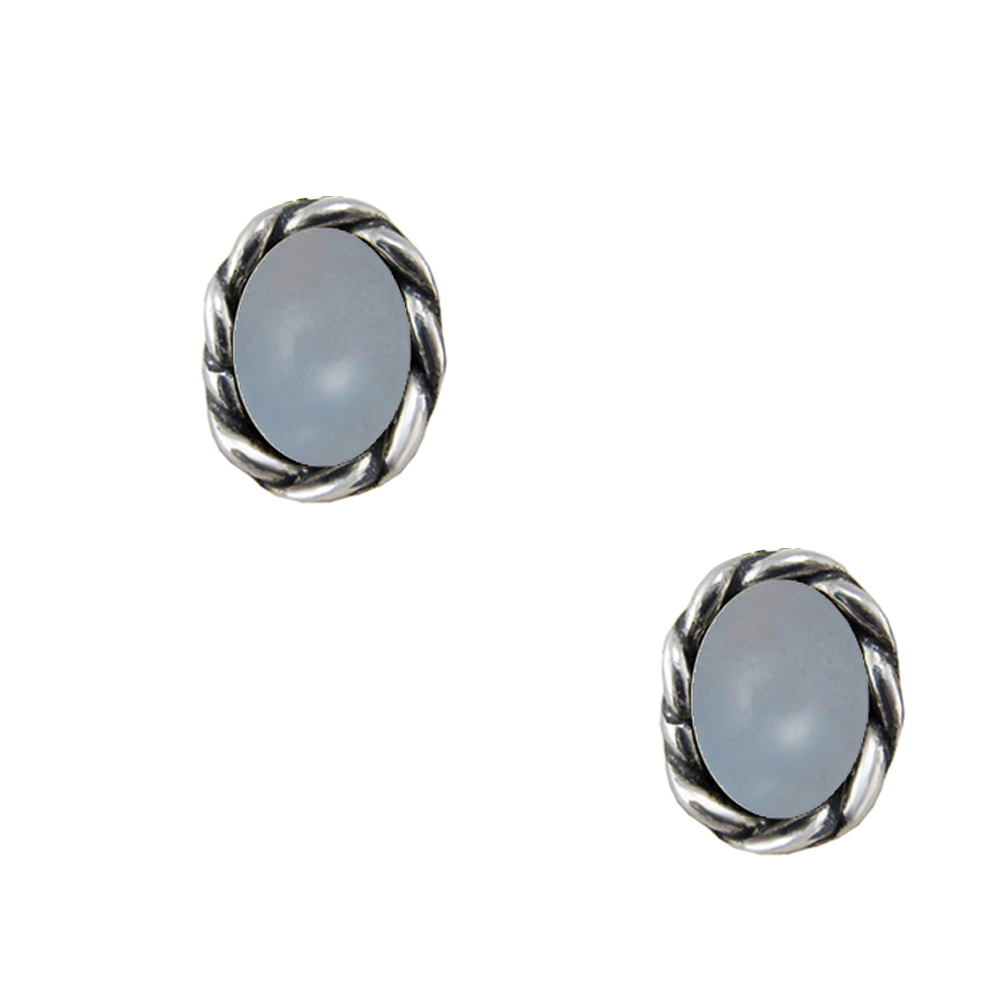 Sterling Silver Little Chalcedony Drop Post Stud Earrings